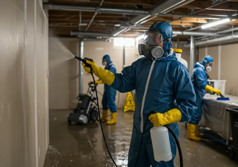 Basement Sanitization and Antimicrobial Treatment process in Chardon, OH