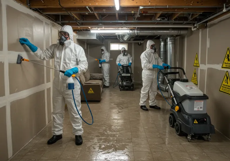 Basement Moisture Removal and Structural Drying process in Chardon, OH